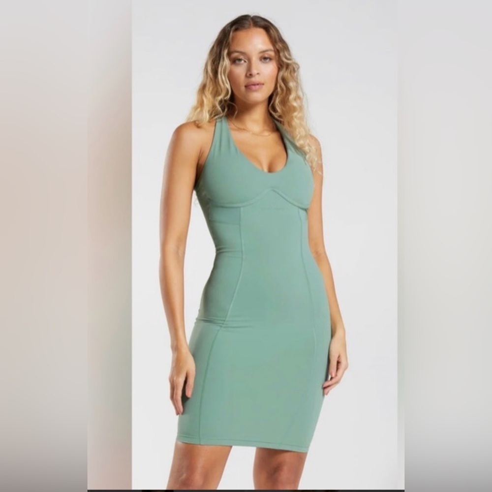 Gymshark Green Halter Dress - Picture 1 of 4